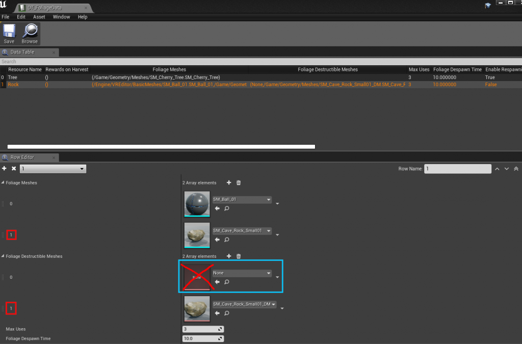 Matching indices in Foliage Meshes and Destructible Meshes