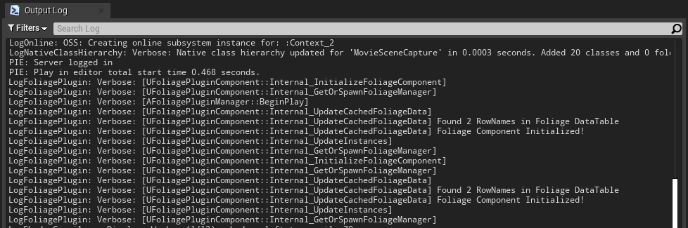 Verbose log output